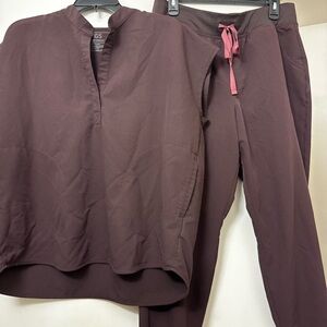 FIGS Technical Collection Scrub Set XL/P Brown Jogger Pants + Top